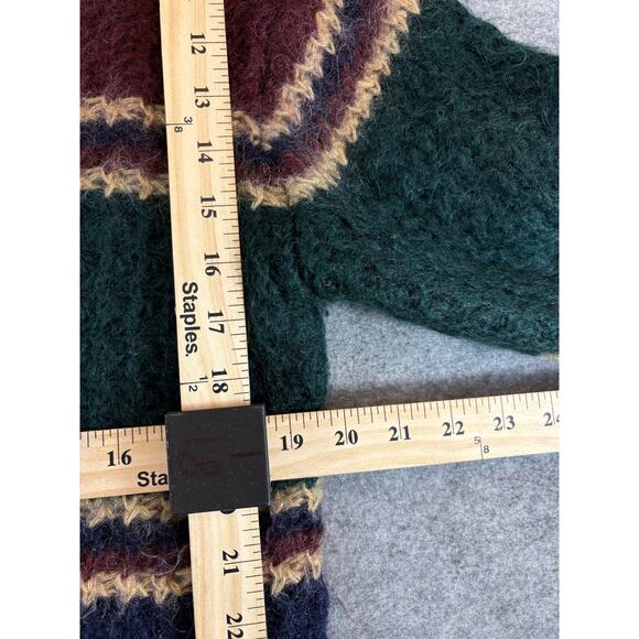 Vtg 90s Paul Harris Design Zip Up Sweater Womens Small Navy Striped Mohair Blend - Picture 4 of 5